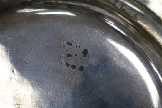 A George III gadrooned silver dish, London 1772 500 grams